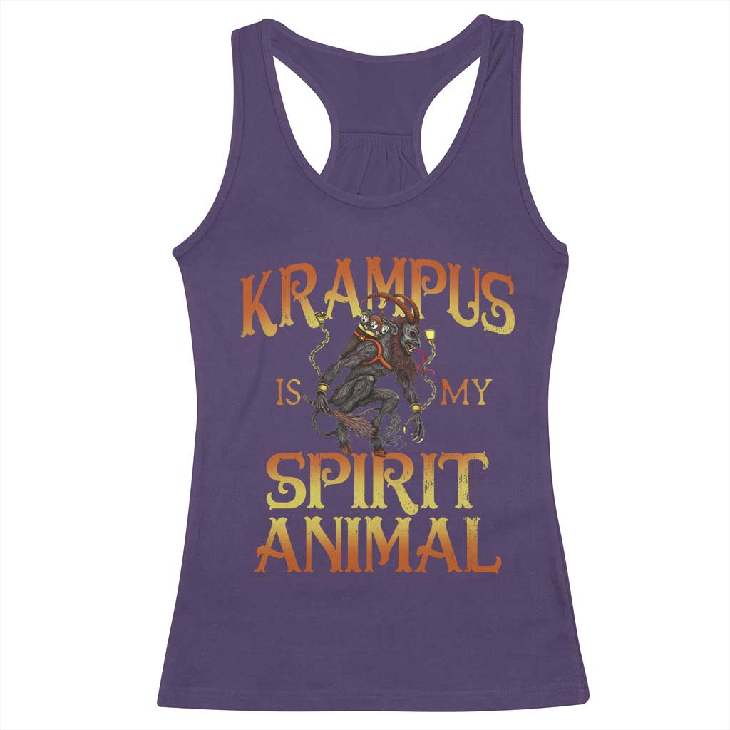 Christmas Krampus is My Spirit Animal Racerback Tank Top TS09 Purple Print Your Wear