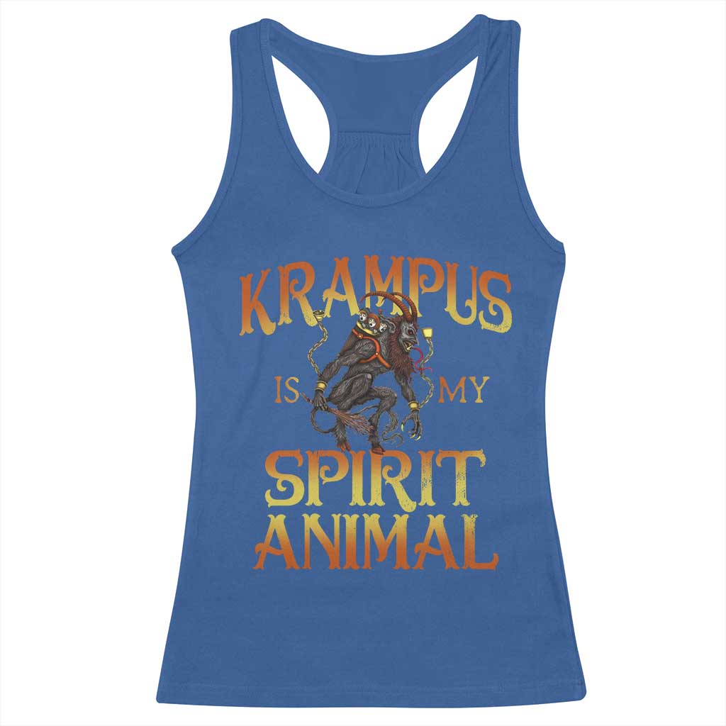 Christmas Krampus is My Spirit Animal Racerback Tank Top TS09 Royal Blue Print Your Wear