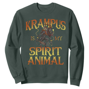 Christmas Krampus is My Spirit Animal Sweatshirt TS09 Dark Forest Green Print Your Wear