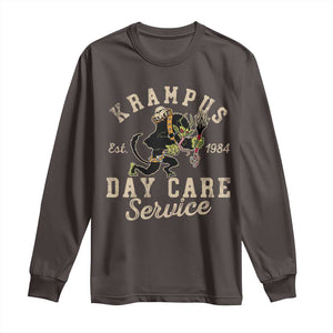 Christmas Krampus Day Care Service Long Sleeve Shirt TS09 Dark Chocolate Print Your Wear