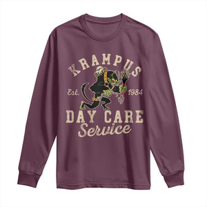 Christmas Krampus Day Care Service Long Sleeve Shirt TS09 Maroon Print Your Wear