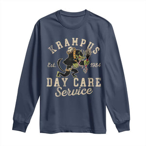 Christmas Krampus Day Care Service Long Sleeve Shirt TS09 Navy Print Your Wear