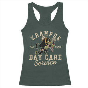 Christmas Krampus Day Care Service Racerback Tank Top TS09 Dark Forest Green Print Your Wear