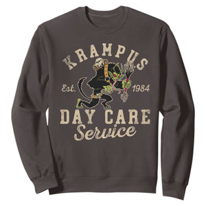 Christmas Krampus Day Care Service Sweatshirt TS09 Dark Chocolate Print Your Wear