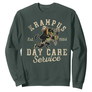 Christmas Krampus Day Care Service Sweatshirt TS09 Dark Forest Green Print Your Wear