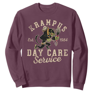 Christmas Krampus Day Care Service Sweatshirt TS09 Maroon Print Your Wear