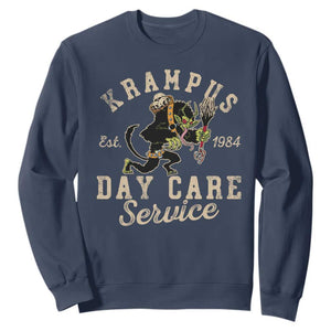 Christmas Krampus Day Care Service Sweatshirt TS09 Navy Print Your Wear