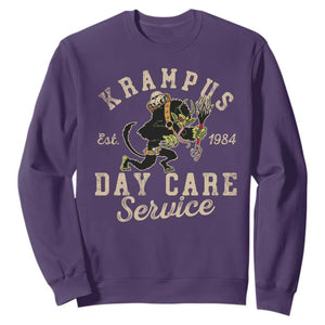 Christmas Krampus Day Care Service Sweatshirt TS09 Purple Print Your Wear