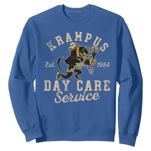 Christmas Krampus Day Care Service Sweatshirt TS09 Royal Blue Print Your Wear