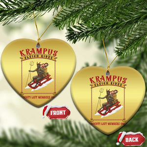 Funny Krampus Sleigh Rides Christmas Ornament Naughty List Members Only TS09 Heart Gold Print Your Wear