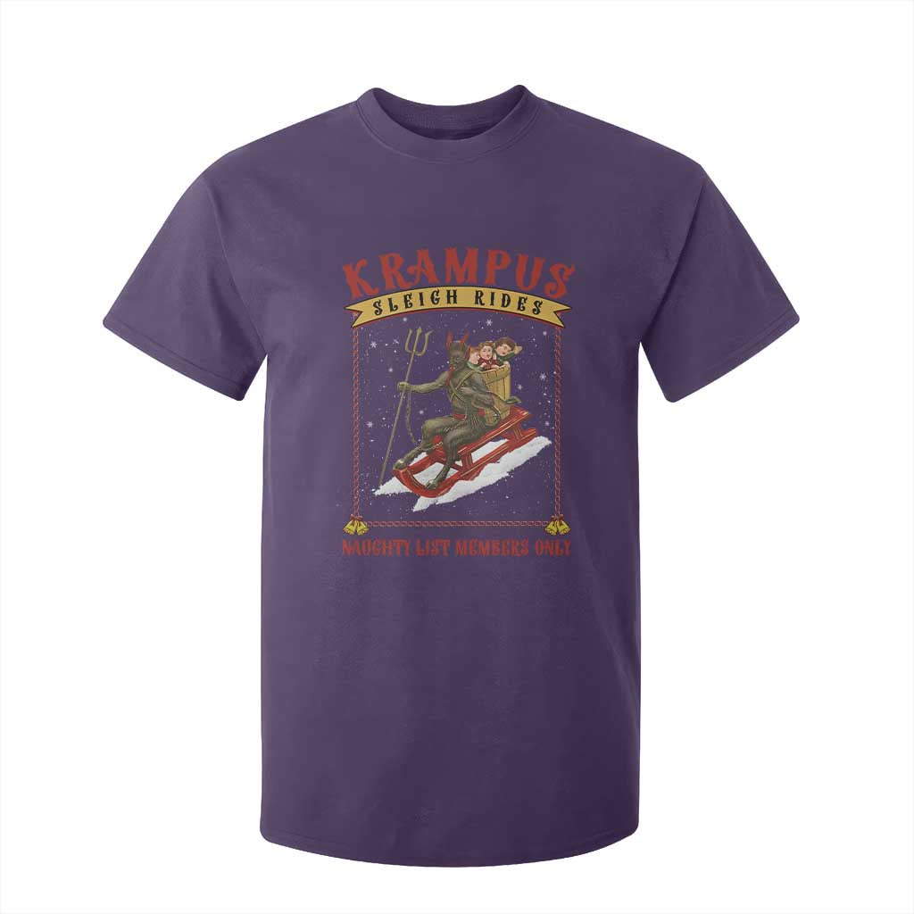 Funny Krampus Sleigh Rides T Shirt For Kid Naughty List Members Only TS09 Purple Print Your Wear