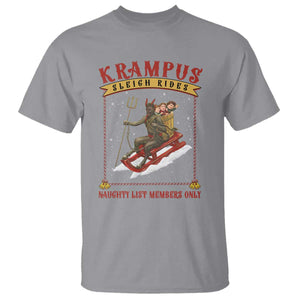 Funny Krampus Sleigh Rides T Shirt Naughty List Members Only TS09 Sport Gray Print Your Wear