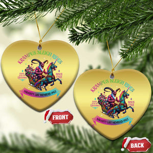 Funny Krampus Sleigh Rides Christmas Ornament Naughty List Members Only Since 1722 TS09 Heart Gold Print Your Wear