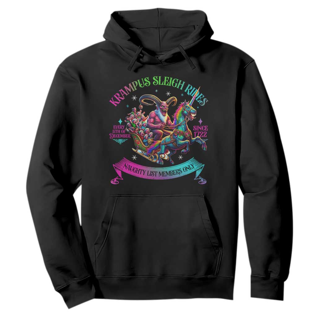 Funny Krampus Sleigh Rides Hoodie Naughty List Members Only Since 1722 TS09 Black Print Your Wear