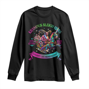 Funny Krampus Sleigh Rides Long Sleeve Shirt Naughty List Members Only Since 1722 TS09 Black Print Your Wear