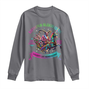 Funny Krampus Sleigh Rides Long Sleeve Shirt Naughty List Members Only Since 1722 TS09 Charcoal Print Your Wear