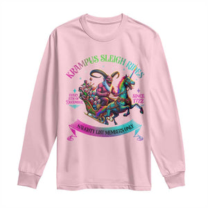 Funny Krampus Sleigh Rides Long Sleeve Shirt Naughty List Members Only Since 1722 TS09 Light Pink Print Your Wear