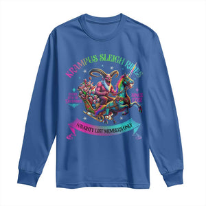 Funny Krampus Sleigh Rides Long Sleeve Shirt Naughty List Members Only Since 1722 TS09 Royal Blue Print Your Wear