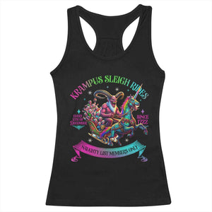 Funny Krampus Sleigh Rides Racerback Tank Top Naughty List Members Only Since 1722 TS09 Black Print Your Wear