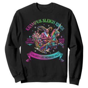 Funny Krampus Sleigh Rides Sweatshirt Naughty List Members Only Since 1722 TS09 Black Print Your Wear