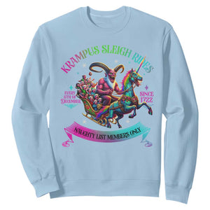 Funny Krampus Sleigh Rides Sweatshirt Naughty List Members Only Since 1722 TS09 Light Blue Print Your Wear