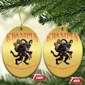 Krampus Christmas Ornament Child Transport Service Spooky Christmas TS09 Oval Gold Print Your Wear