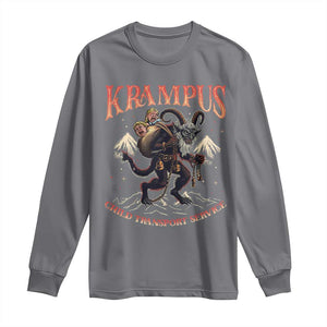 Krampus Long Sleeve Shirt Child Transport Service Spooky Christmas TS09 Charcoal Print Your Wear