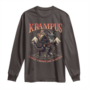 Krampus Long Sleeve Shirt Child Transport Service Spooky Christmas TS09 Dark Chocolate Print Your Wear