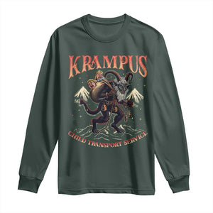 Krampus Long Sleeve Shirt Child Transport Service Spooky Christmas TS09 Dark Forest Green Print Your Wear