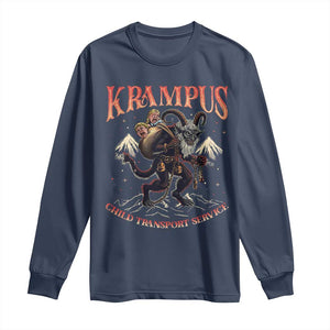 Krampus Long Sleeve Shirt Child Transport Service Spooky Christmas TS09 Navy Print Your Wear