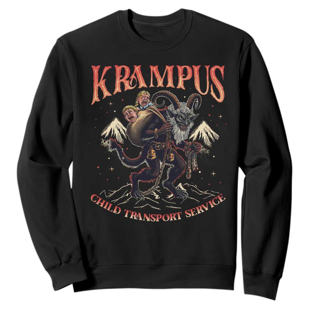 Krampus Sweatshirt Child Transport Service Spooky Christmas TS09 Black Print Your Wear