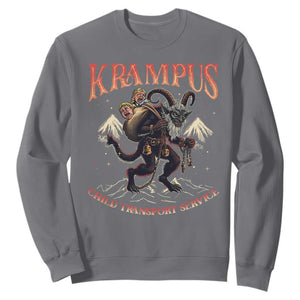 Krampus Sweatshirt Child Transport Service Spooky Christmas TS09 Charcoal Print Your Wear