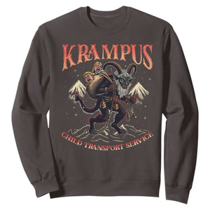 Krampus Sweatshirt Child Transport Service Spooky Christmas TS09 Dark Chocolate Print Your Wear