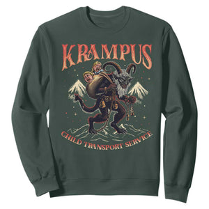 Krampus Sweatshirt Child Transport Service Spooky Christmas TS09 Dark Forest Green Print Your Wear