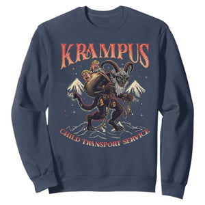 Krampus Sweatshirt Child Transport Service Spooky Christmas TS09 Navy Print Your Wear