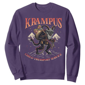 Krampus Sweatshirt Child Transport Service Spooky Christmas TS09 Purple Print Your Wear