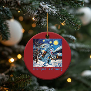 Krampus Is Coming Christmas Ornament Spooky Christmas Starry Night TS09 Print Your Wear