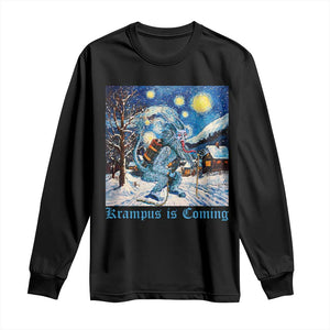 Krampus Is Coming Long Sleeve Shirt Spooky Christmas Starry Night TS09 Black Print Your Wear