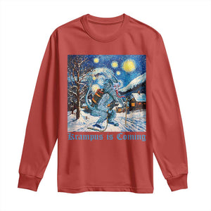 Krampus Is Coming Long Sleeve Shirt Spooky Christmas Starry Night TS09 Red Print Your Wear