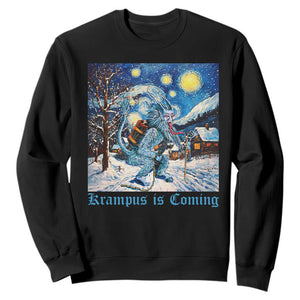 Krampus Is Coming Sweatshirt Spooky Christmas Starry Night TS09 Black Print Your Wear