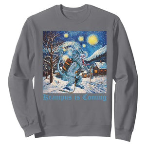 Krampus Is Coming Sweatshirt Spooky Christmas Starry Night TS09 Charcoal Print Your Wear