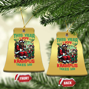 Xmas Krampus Christmas Ornament This Year I Hope Krampus Takes Me TS09 Bell Flake Gold Print Your Wear