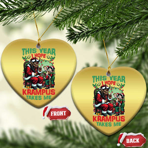 Xmas Krampus Christmas Ornament This Year I Hope Krampus Takes Me TS09 Heart Gold Print Your Wear