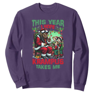 Christmas Krampus Sweatshirt This Year I Hope Krampus Takes Me TS09 Purple Print Your Wear