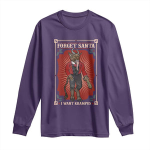 Funny Christmas Long Sleeve Shirt Forget Santa I Want Krampus TS09 Purple Print Your Wear