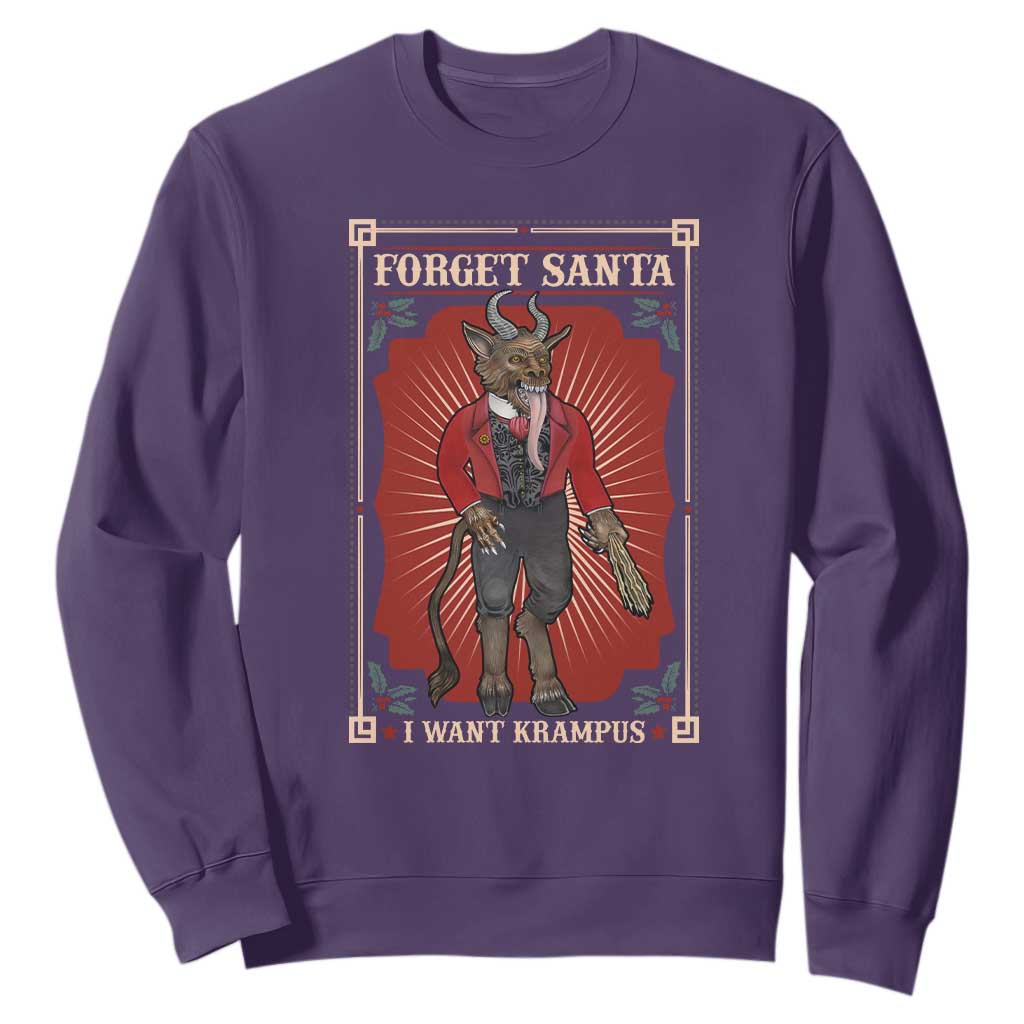 Funny Christmas Sweatshirt Forget Santa I Want Krampus TS09 Purple Print Your Wear