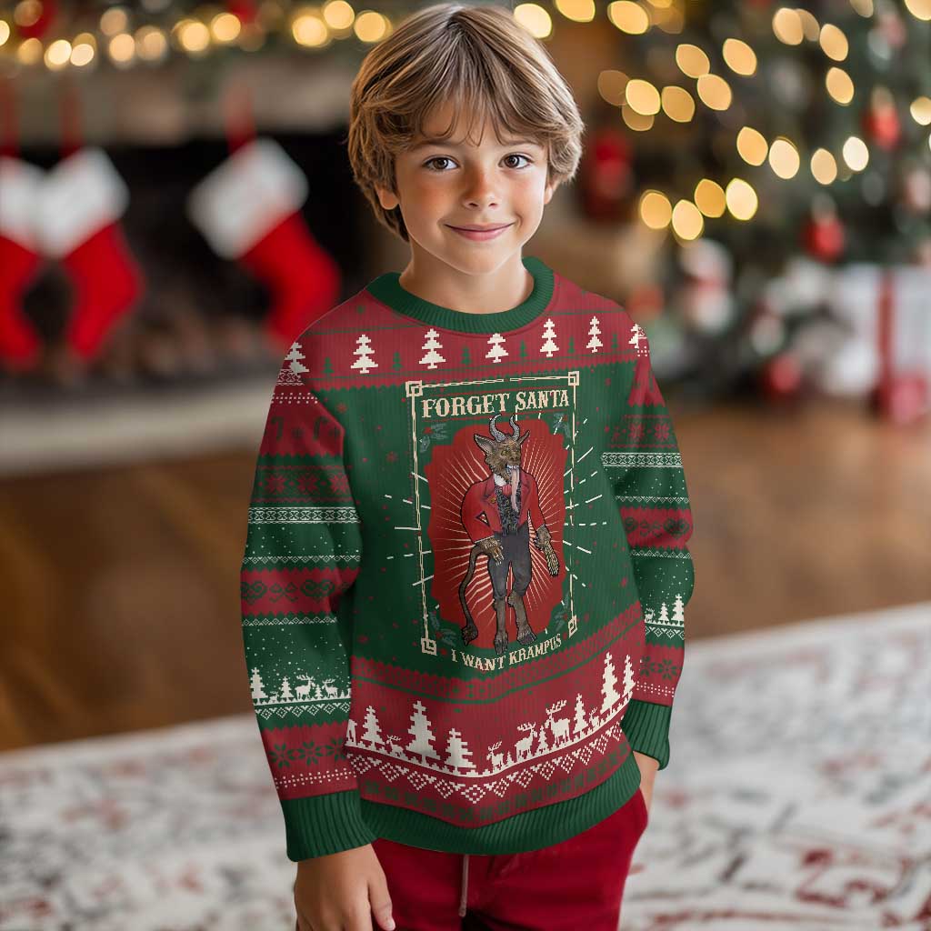 Funny Xmas Ugly Christmas Sweater Forget Santa I Want Krampus TS09 Christmas Print Your Wear
