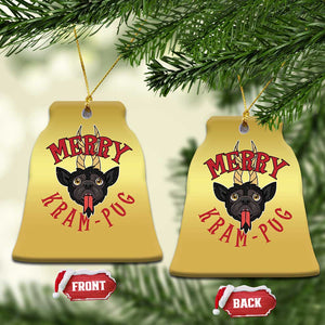 Funny Xmas Krampus Pug Dog Christmas Ornament Merry Krampug Cute Pug Satan TS09 Bell Flake Gold Print Your Wear