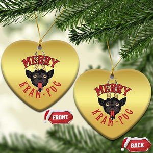 Funny Xmas Krampus Pug Dog Christmas Ornament Merry Krampug Cute Pug Satan TS09 Heart Gold Print Your Wear