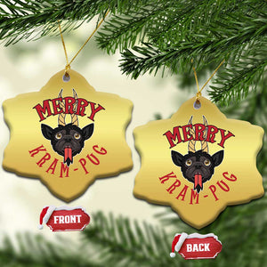 Funny Xmas Krampus Pug Dog Christmas Ornament Merry Krampug Cute Pug Satan TS09 Snow Flake Gold Print Your Wear